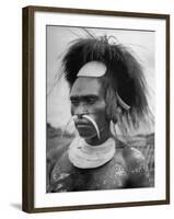 Wahgi Natives of the Central Highlands Wearing Elaborate Decorations During "Sing Sing" Celebration-Eliot Elisofon-Framed Photographic Print