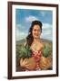 Wahini with Pineapples, Hawaii-null-Framed Art Print