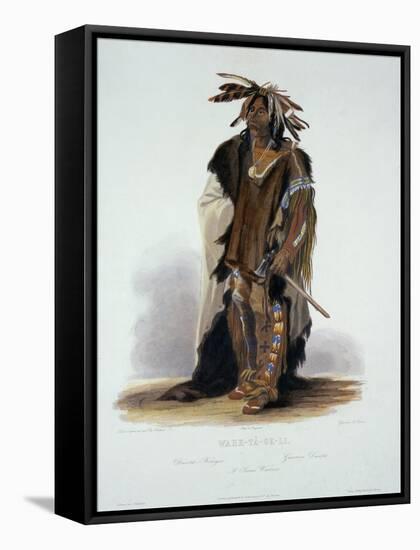 Wahk-Ta-Ge-Li, a Sioux Warrior, Plate 8 from Volume 2 of "Travels in the Interior of North America"-Karl Bodmer-Framed Stretched Canvas