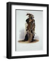 Wahk-Ta-Ge-Li, a Sioux Warrior, Plate 8 from Volume 2 of "Travels in the Interior of North America"-Karl Bodmer-Framed Premium Giclee Print