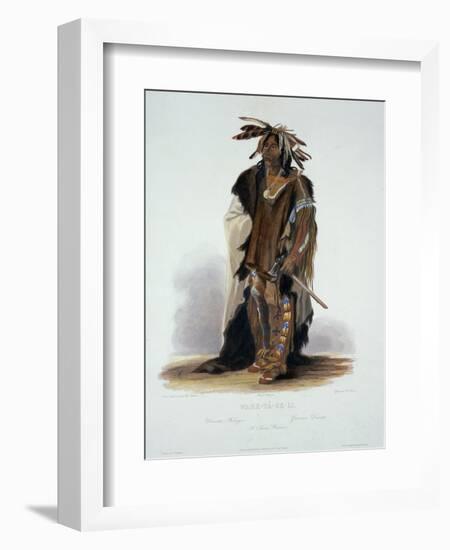 Wahk-Ta-Ge-Li, a Sioux Warrior, Plate 8 from Volume 2 of "Travels in the Interior of North America"-Karl Bodmer-Framed Premium Giclee Print