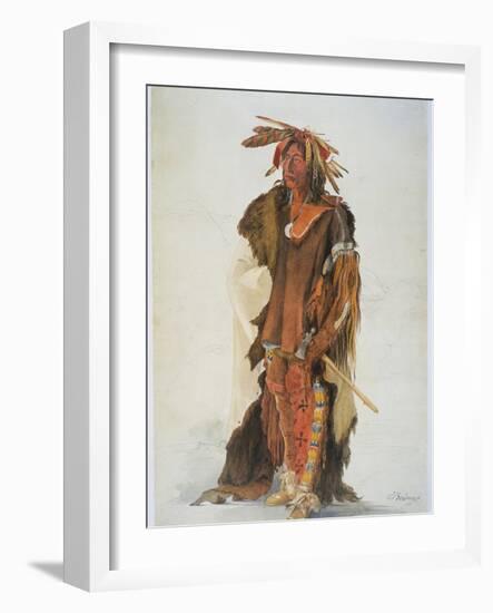 Wahk-Ta-Ge-Li, a Sioux Warrior-Karl Bodmer-Framed Giclee Print