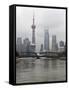 Waibaidu Bridge (Garden Bridge) over Suzhou Creek, Pudong Skyline with Oriental Pearl Tower and Sha-Amanda Hall-Framed Stretched Canvas