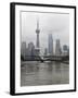 Waibaidu Bridge (Garden Bridge) over Suzhou Creek, Pudong Skyline with Oriental Pearl Tower and Sha-Amanda Hall-Framed Photographic Print