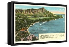 Waikiki and Diamond Head, Hawaii-null-Framed Stretched Canvas