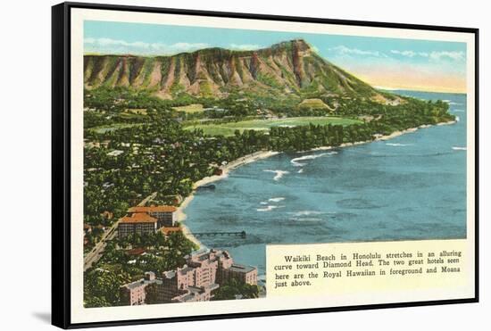 Waikiki and Diamond Head, Hawaii-null-Framed Stretched Canvas