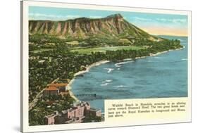 Waikiki and Diamond Head, Hawaii-null-Stretched Canvas