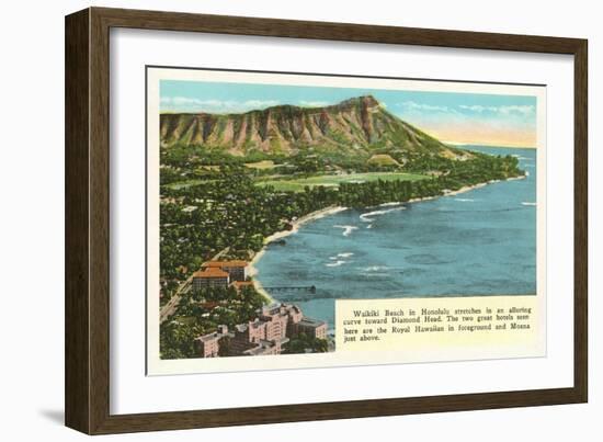 Waikiki and Diamond Head, Hawaii-null-Framed Art Print