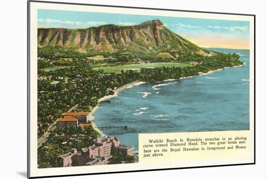 Waikiki and Diamond Head, Hawaii-null-Mounted Art Print