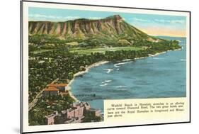 Waikiki and Diamond Head, Hawaii-null-Mounted Art Print