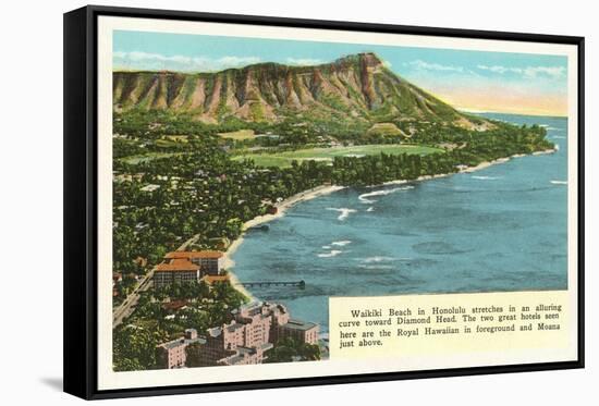 Waikiki and Diamond Head, Hawaii-null-Framed Stretched Canvas