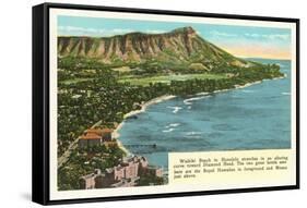 Waikiki and Diamond Head, Hawaii-null-Framed Stretched Canvas