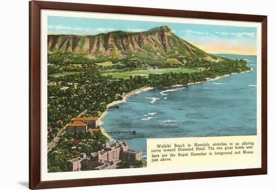 Waikiki and Diamond Head, Hawaii-null-Framed Art Print