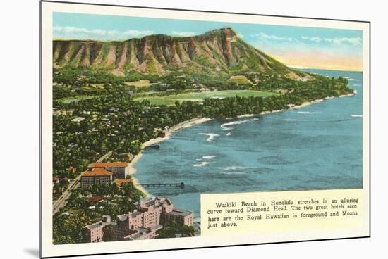 Waikiki and Diamond Head, Hawaii-null-Mounted Art Print