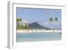 Waikiki Beach and Diamond Head, Waikiki, Honolulu, Oahu, Hawaii, United States of America, Pacific-Michael DeFreitas-Framed Photographic Print