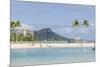 Waikiki Beach and Diamond Head, Waikiki, Honolulu, Oahu, Hawaii, United States of America, Pacific-Michael DeFreitas-Mounted Photographic Print