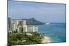 Waikiki Beach and Diamond Head, Waikiki, Honolulu, Oahu, Hawaii, United States of America, Pacific-Michael DeFreitas-Mounted Photographic Print