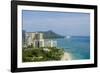 Waikiki Beach and Diamond Head, Waikiki, Honolulu, Oahu, Hawaii, United States of America, Pacific-Michael DeFreitas-Framed Photographic Print