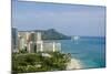 Waikiki Beach and Diamond Head, Waikiki, Honolulu, Oahu, Hawaii, United States of America, Pacific-Michael DeFreitas-Mounted Photographic Print