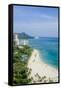 Waikiki Beach and Diamond Head, Waikiki, Honolulu, Oahu, Hawaii, United States of America, Pacific-Michael DeFreitas-Framed Stretched Canvas