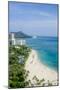 Waikiki Beach and Diamond Head, Waikiki, Honolulu, Oahu, Hawaii, United States of America, Pacific-Michael DeFreitas-Mounted Premium Photographic Print