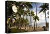 Waikiki Beach Clock, Honolulu, O'ahu, Hawaii (photo)-null-Stretched Canvas