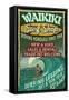 Waikiki Beach, Hawaii - Surf Shop-Lantern Press-Framed Stretched Canvas