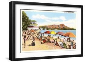 Waikiki Beach, Hawaii-null-Framed Art Print