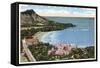 Waikiki Beach, Honolulu, Hawaii-null-Framed Stretched Canvas