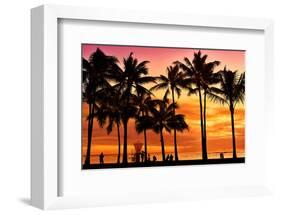 Waikiki Beach, Honolulu, Island of Oahu, Hawaii, USA-null-Framed Premium Giclee Print