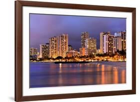 Waikiki Beach, Honolulu, Island of Oahu, Hawaii, USA-null-Framed Art Print