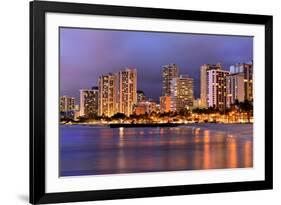 Waikiki Beach, Honolulu, Island of Oahu, Hawaii, USA-null-Framed Art Print
