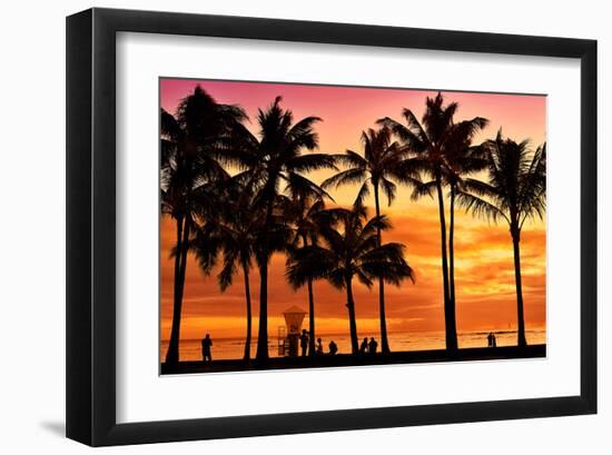 Waikiki Beach, Honolulu, Island of Oahu, Hawaii, USA-null-Framed Art Print