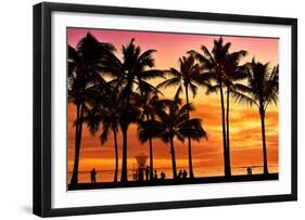 Waikiki Beach, Honolulu, Island of Oahu, Hawaii, USA-null-Framed Art Print