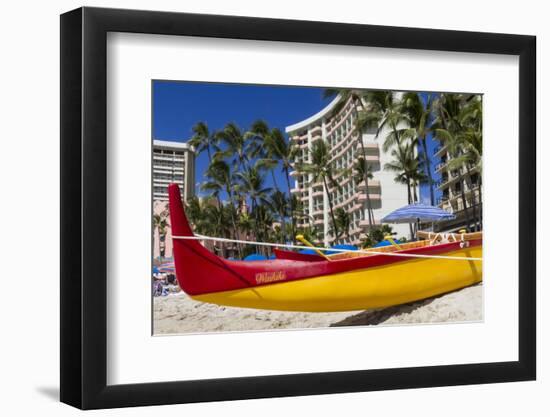 Waikiki Beach, Honolulu, Oahu, Hawaii, United States of America, Pacific-Rolf Richardson-Framed Photographic Print