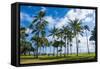 Waikiki Beach, Oahau, Hawaii, United States of America, Pacific-Michael-Framed Stretched Canvas