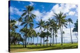 Waikiki Beach, Oahau, Hawaii, United States of America, Pacific-Michael-Stretched Canvas