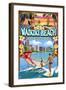 Waikiki Beach, Oahu, Hawaii - Scenes-Lantern Press-Framed Art Print