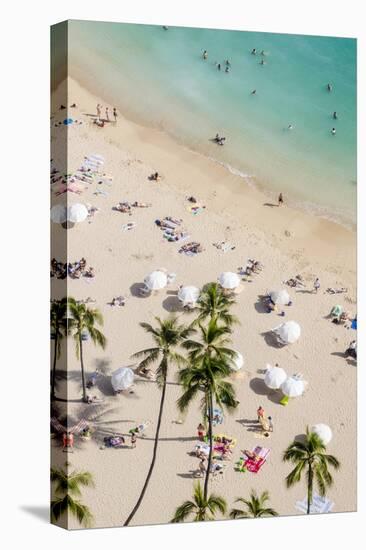 Waikiki Beach, Waikiki, Honolulu, Oahu, Hawaii, United States of America, Pacific-Michael DeFreitas-Stretched Canvas