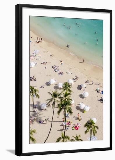 Waikiki Beach, Waikiki, Honolulu, Oahu, Hawaii, United States of America, Pacific-Michael DeFreitas-Framed Photographic Print