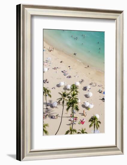 Waikiki Beach, Waikiki, Honolulu, Oahu, Hawaii, United States of America, Pacific-Michael DeFreitas-Framed Photographic Print