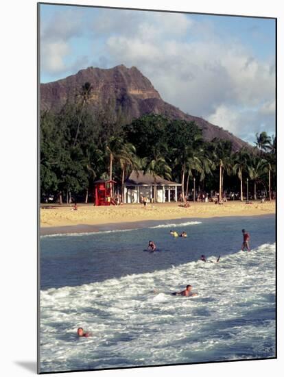 Waikiki Beach with Diamond Head, Honolulu, Oahu, Hawaii-Catherine Gehm-Mounted Photographic Print