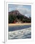 Waikiki Beach with Diamond Head, Honolulu, Oahu, Hawaii-Catherine Gehm-Framed Photographic Print