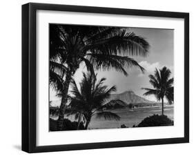 Waikiki Beach with Diamond Head in Rear as Seen from Across the Bay at the Royal Hawaiian-William C^ Shrout-Framed Photographic Print