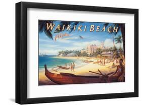 Waikiki Beach-Kerne Erickson-Framed Art Print