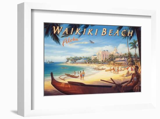 Waikiki Beach-Kerne Erickson-Framed Art Print