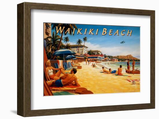 Waikiki Beach-Kerne Erickson-Framed Art Print