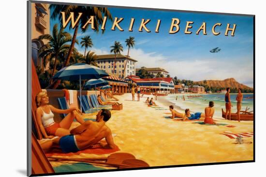 Waikiki Beach-Kerne Erickson-Mounted Art Print