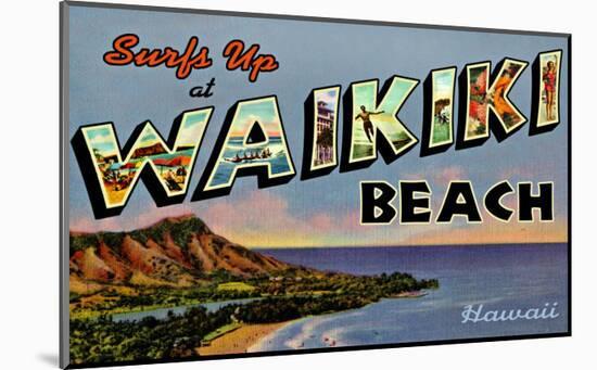 Waikiki Beach-null-Mounted Giclee Print