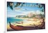 Waikiki Beach-Kerne Erickson-Framed Art Print